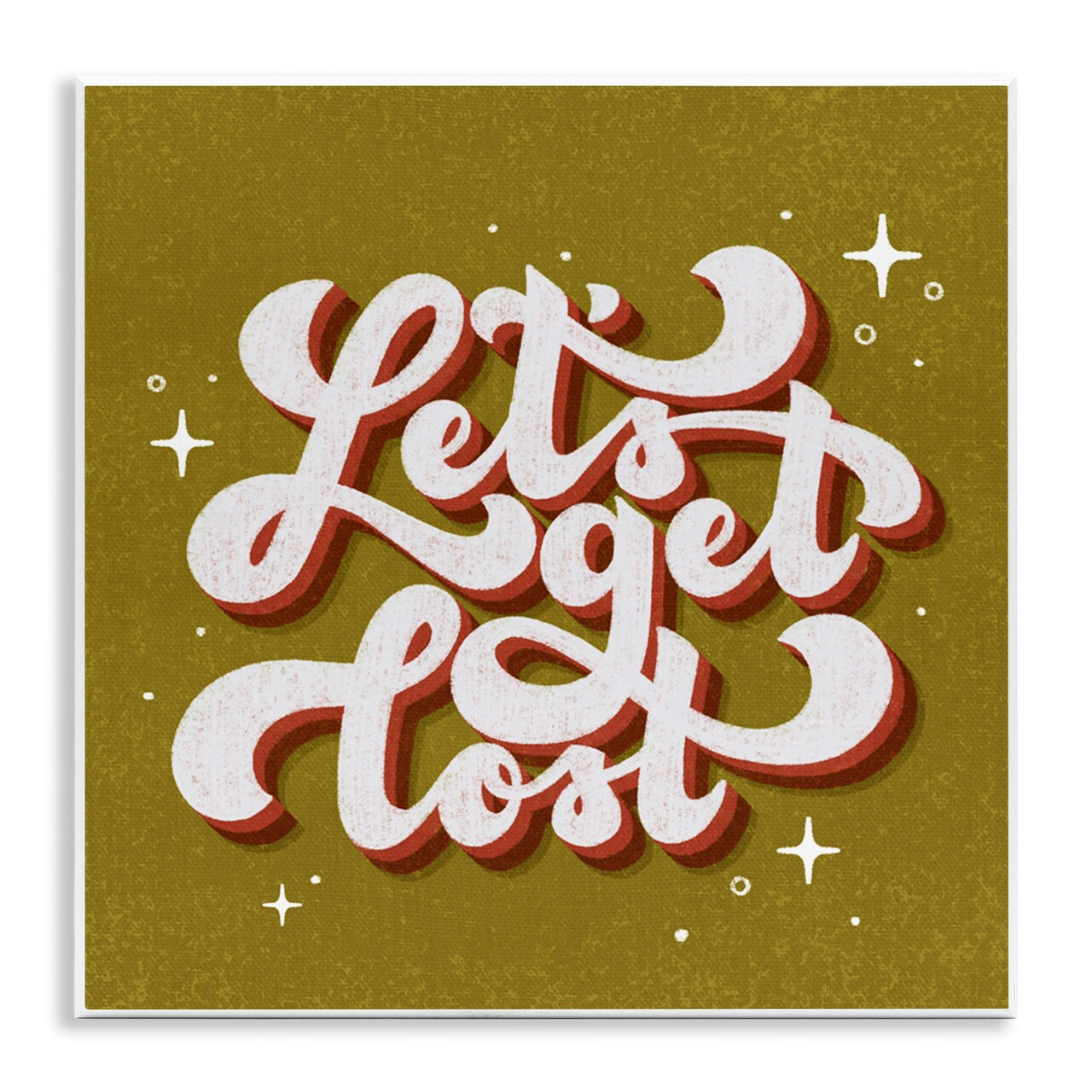 Stupell Industries Let's Get Lost Retro Lettering Wall Plaque Design by Sarah Hickman